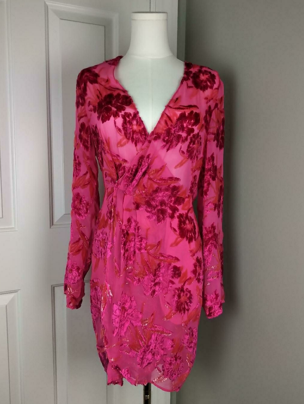 Fleur Du Mal Pink Fil Coupe Wrap Dress